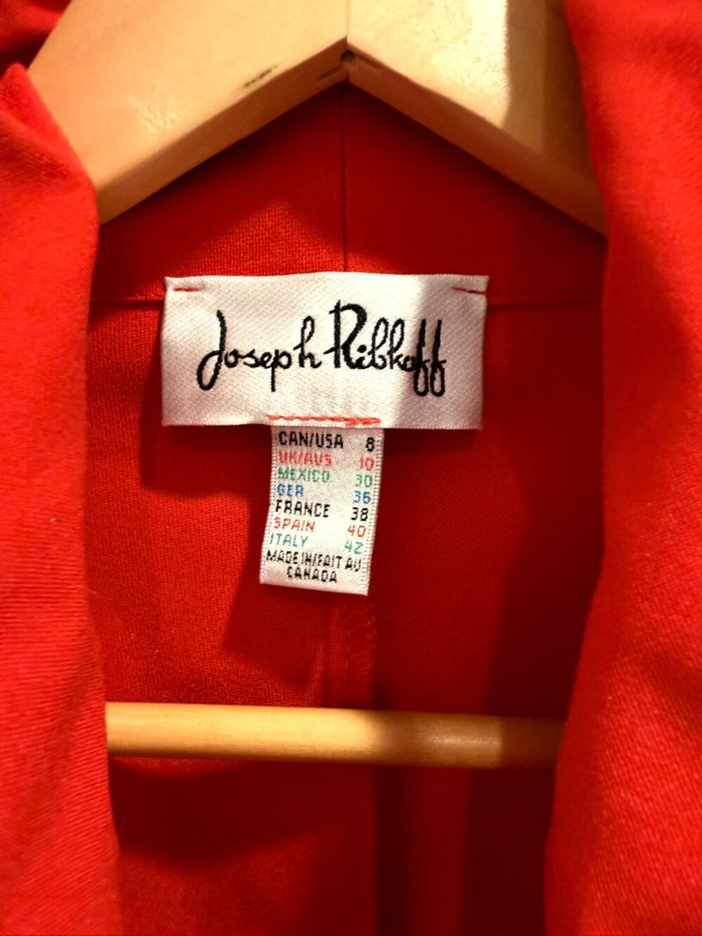 Joseph Ribkoff Red Ruched Zip Front Top - Picture 3 of 5